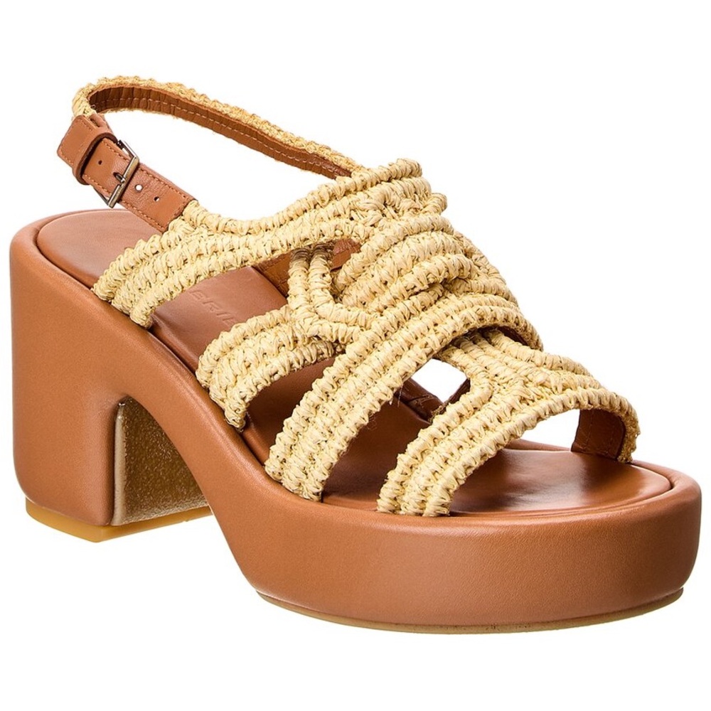 Robert Clergerie Beige Woven Platform Sandals
